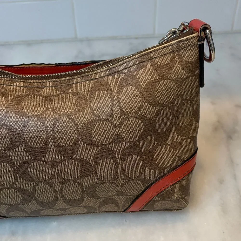 Coach Crossbody Purse Heritage Jacquard Logo Monogram Shoulder Bag Handbag - Picture 6 of 16